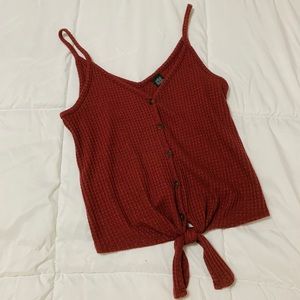 Tie front button down top